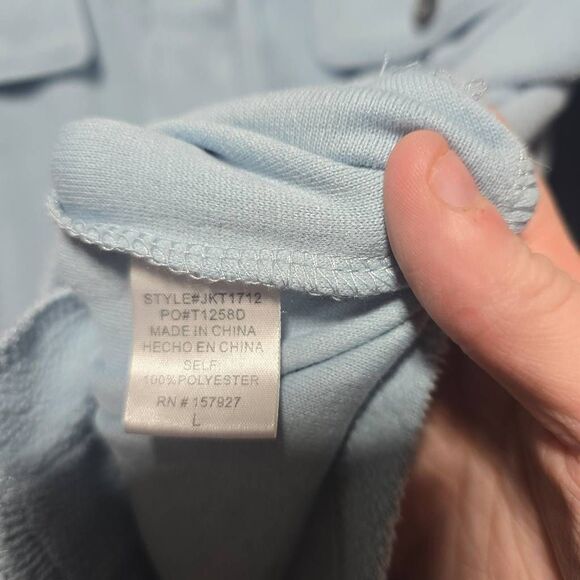 La Miel Blue Snug As a Bug Button Down Fleece  Shirt Jacket Shacket - Picture 5 of 5